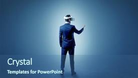  Presentation with empty palm fruit bunch - Colorful PPT layouts enhanced with reality shows - businessman wearing vj glasse backdrop and a ocean colored foreground