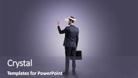  Presentation with empty cross - Audience pleasing PPT theme consisting of reality shows - businessman wearing vj glasse backdrop and a gray colored foreground