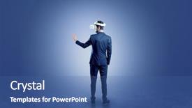  Presentation with jesus empty tomb - Slides enhanced with reality shows - businessman wearing vj glasse background and a ocean colored foreground