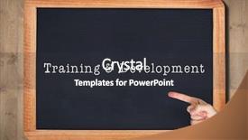  Presentation with composite - Beautiful PPT layouts featuring backdrop keywords - hand pointing against composite image backdrop and a dark gray colored foreground