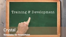  Presentation with composite mansory - PPT theme featuring backdrop keywords - hand pointing against composite image background and a  colored foreground