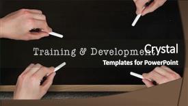  Presentation with chalk - Colorful slides enhanced with backdrop keywords - multiple hands writing with chalk backdrop and a wine colored foreground