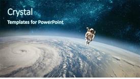  Presentation with typhoon - Amazing PPT theme having backdrop of the planet earth backdrop and a ocean colored foreground