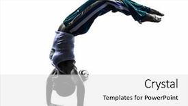  Presentation with dancing - Amazing presentation having backflip - one caucasian woman capoeira dancer backdrop and a white colored foreground