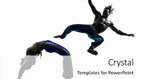  Presentation with dance beautiful couple dancing ballroom - Amazing presentation design having backflip - two people couple capoiera dancers backdrop and a white colored foreground