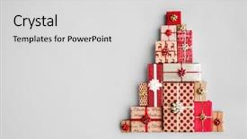  Presentation with christmas hamper gift traditional - Colorful slide set enhanced with background - christmas gift boxes laid backdrop and a light gray colored foreground