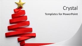  Presentation with christmas tree - PPT theme enhanced with background - christmas tree made from ribbon background and a white colored foreground