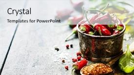  Presentation with spicy food - Slide set enhanced with background - cooking or spicy food background and a white colored foreground