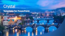  Presentation with bridges - Presentation theme with background - elevated view of bridge background and a teal colored foreground