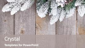  Presentation with fir tree - Theme enhanced with background - fir tree covered with snow background and a gray colored foreground