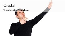  Presentation with acting - Slides with hamlet white background - man acting a role background and a white colored foreground