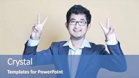  Presentation with asian paint vintage style old - Slide set with free korean background - stylish asian man making 'peace' background and a  colored foreground