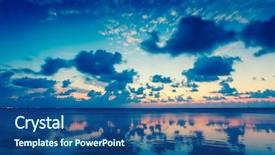  Presentation with tropical beach sunset - Audience pleasing slide set consisting of background - sunset on baga beach backdrop and a ocean colored foreground