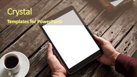  Presentation with cup coffee - Presentation theme enhanced with background - table cup of coffee background and a violet colored foreground