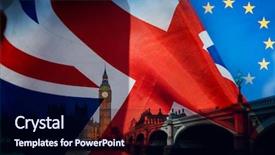  Presentation with union jack flag - PPT theme featuring background - uk votes to leave background and a navy blue colored foreground