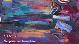  Presentation with canvas - PPT theme with blue yellow red - background abstract oil on canvas background and a violet colored foreground