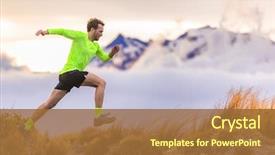  Presentation with motivation mountain - Theme with background active health and motivation background and a tawny brown colored foreground