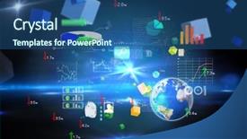  Presentation with technology animé - Amazing theme having background against boxes on technical backdrop and a ocean colored foreground