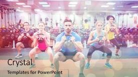  Presentation with abstract - Presentation theme consisting of background against fit people working background and a soft green colored foreground