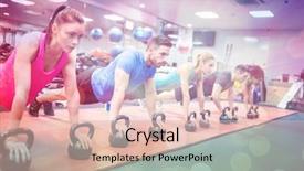  Presentation with physical fitness - Slide set featuring background against fit people working background and a lemonade colored foreground