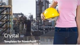  Presentation with hard job - Colorful PPT theme enhanced with background against image of factory backdrop and a dark gray colored foreground