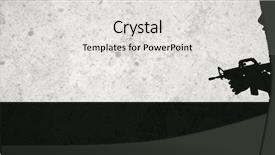  Presentation with radar antenna on a military - Audience pleasing PPT layouts consisting of background against military holding rifle backdrop and a light gray colored foreground