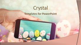  Presentation with phone - Presentation with background against painted easter egg background and a cream colored foreground