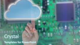  Presentation with printed circuit board - PPT layouts having background against printed circuit board background and a ocean colored foreground