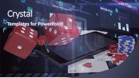  Presentation with playing cards - Beautiful theme featuring background against smartphone with casino backdrop and a ocean colored foreground