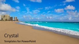  Presentation with singer - Audience pleasing slide set consisting of background america - singer island beach at palm backdrop and a coral colored foreground