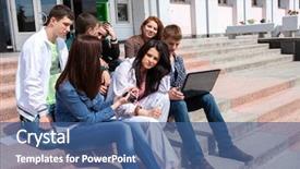  Presentation with academic - Colorful slide set enhanced with background an academic building backdrop and a  colored foreground