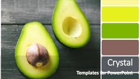  Presentation with avocado - Slide deck with background and palette of colors background and a  colored foreground