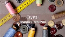  Presentation with sewing tools - Colorful theme enhanced with background-and-texture-of-multicolored backdrop and a violet colored foreground