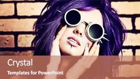  Presentation with punk - Presentation theme consisting of background anime - portrait of a punk girl background and a  colored foreground