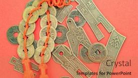  Presentation with good luck - Theme having background-asian-ritual-feng-shui background and a coral colored foreground