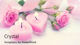  Presentation with heart flowers - PPT theme featuring background beautiful valentine card art background and a lemonade colored foreground