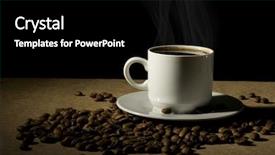  Presentation with coffee cup - Presentation with background beige black - cup of hot coffee background and a black colored foreground