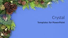  Presentation with blue floral - Amazing PPT layouts having background-border-with-winter-greenery backdrop and a light blue colored foreground