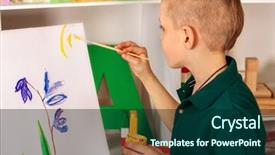  Presentation with school animations - Presentation theme with brush in class school background and a forest green colored foreground