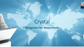  Presentation with people collage - Presentation design featuring business collage background business people group banner background and a light blue colored foreground