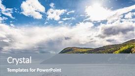  Presentation with america canada - Audience pleasing slide set consisting of background canadian landscape in quebec backdrop and a gray colored foreground