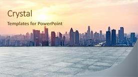  Presentation with square - Beautiful slides featuring background car - empty square front of tianjin backdrop and a cream colored foreground