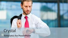  Presentation with time - PPT theme with background checks - businessman checking time background and a light blue colored foreground