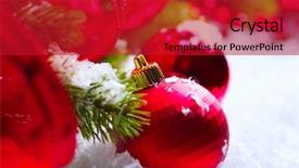 Presentation with christmas silver blue turquoise baubles - Colorful PPT theme enhanced with background christmas and new year backdrop and a crimson colored foreground