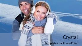  Presentation with hands holding - Presentation with background christmas vacation holidays love background and a light blue colored foreground