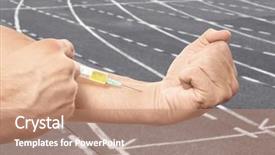  Presentation with running - Cool new PPT theme with background closeup sport and doping backdrop and a coral colored foreground