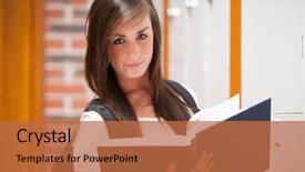  Presentation with hindu holy book - Presentation theme consisting of background collegue review - student holding a book background and a  colored foreground