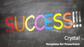  Presentation with chalkboard - PPT theme consisting of background collegue review - success written on a chalkboard background and a  colored foreground