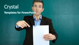  Presentation with chalkboard - Beautiful slide set featuring close up of girls hands doing paperwork and using notebook backdrop and a white colored foreground.