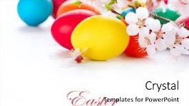  Presentation with flowers border - Amazing PPT layouts having background colored egg holiday border backdrop and a white colored foreground